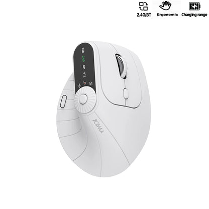 Ergonomic Wireless Vertical Mouse with Knob & Multi-Device Bluetooth
