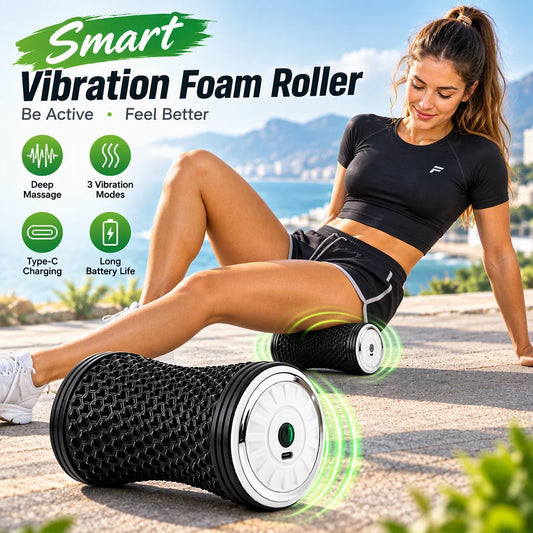 Electric Vibrating Foam Roller for Deep Tissue Muscle Recovery & Pain Relief