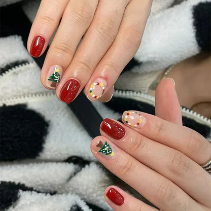 Christmas Snowflake Semi-Cured Gel Nail Wraps - Long-Lasting Holiday Nail Art Decals