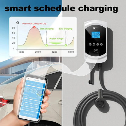 Smart EV Home Charging Station 7.6KW-22KW with WiFi App & RFID Control