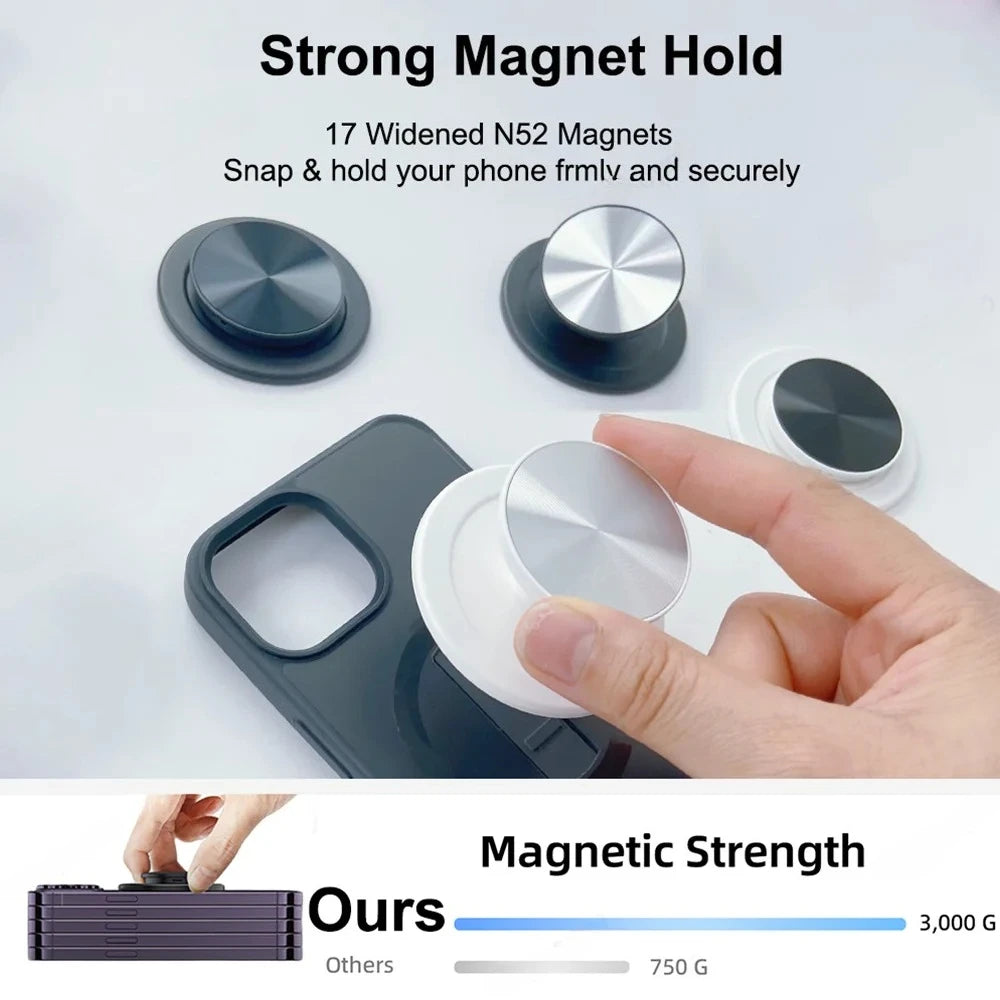 Magnetic Foldable Phone Grip & Stand for MagSafe iPhone & Android