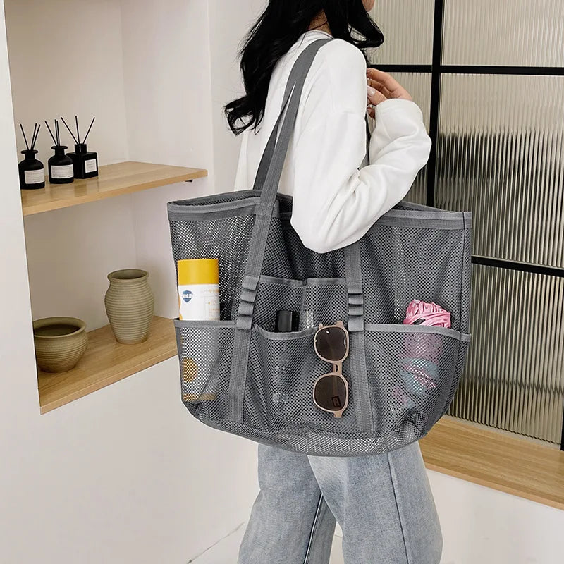 Luxury Canvas Mesh Beach Tote