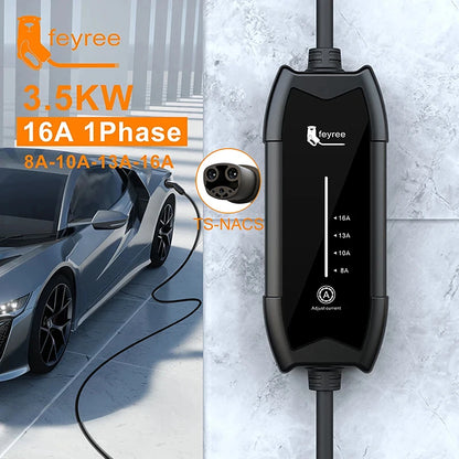 Portable 3.5KW Tesla EV Charger - NACS Plug Fast Charging Cable 5M