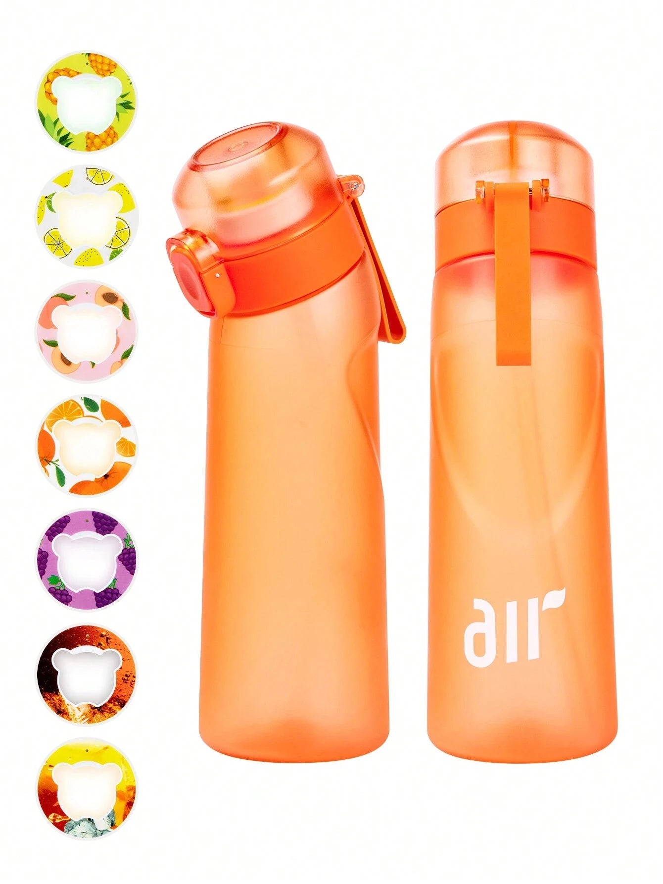 800ml Fruit Scented Water Bottle with Flavor Pod & Straw - Leak Proof - 22