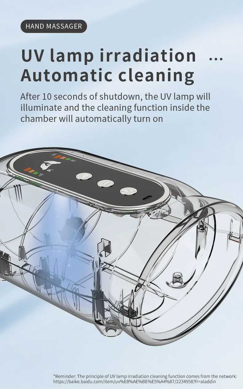 Electric Hand Massager with Air Compression, Heat Therapy & UV Sterilization