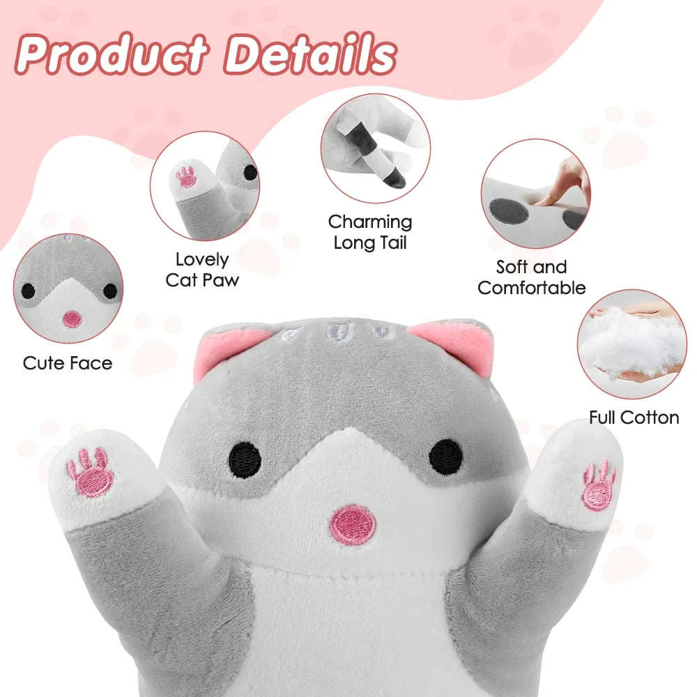 USB Heated Cat Plush Pillow - Adjustable Warming Cushion for Comfort and Pain Relief - 4