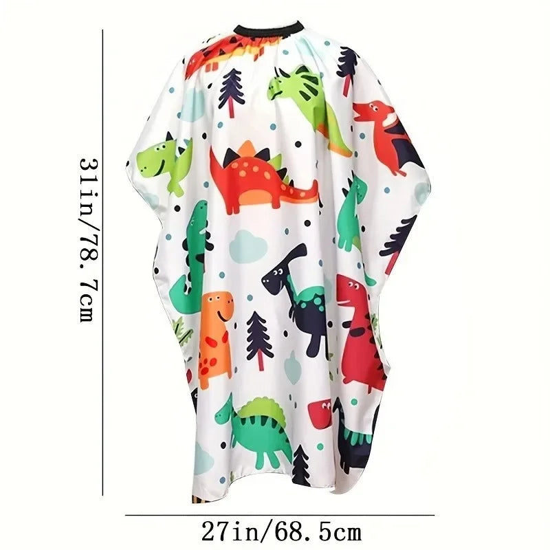 Waterproof Kids Haircut Cape - Cartoon Barber Salon Wrap
