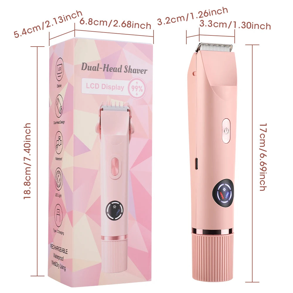 2-in-1 Dual Head Electric Shaver & Bikini Trimmer for Women - 16