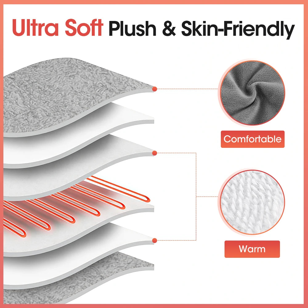 USB Heated Foot Warmer - Portable Plush Electric Warming Mat for Home & Office - 10