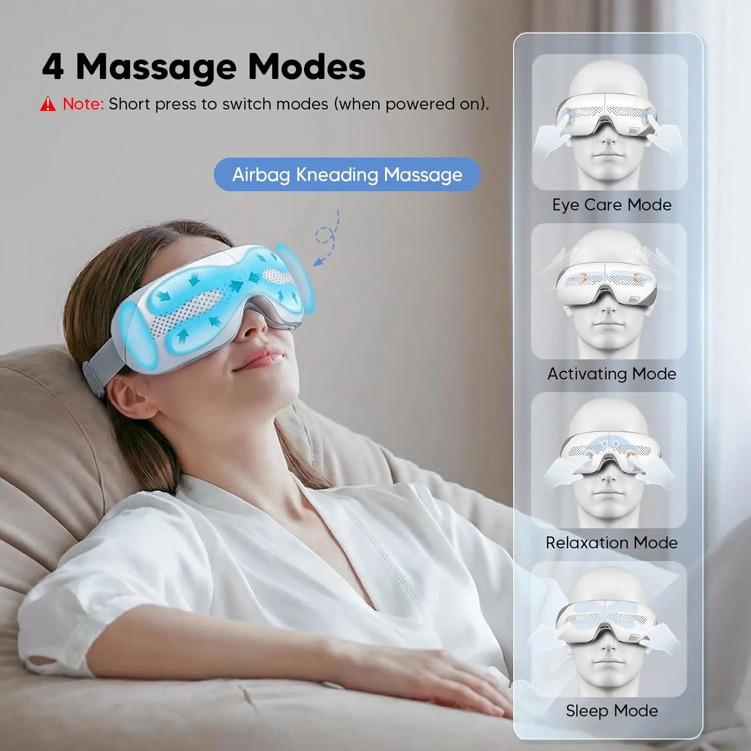 4-in-1 Rechargeable Airbag Eye Massager for Stress Relief and Fatigue - 2