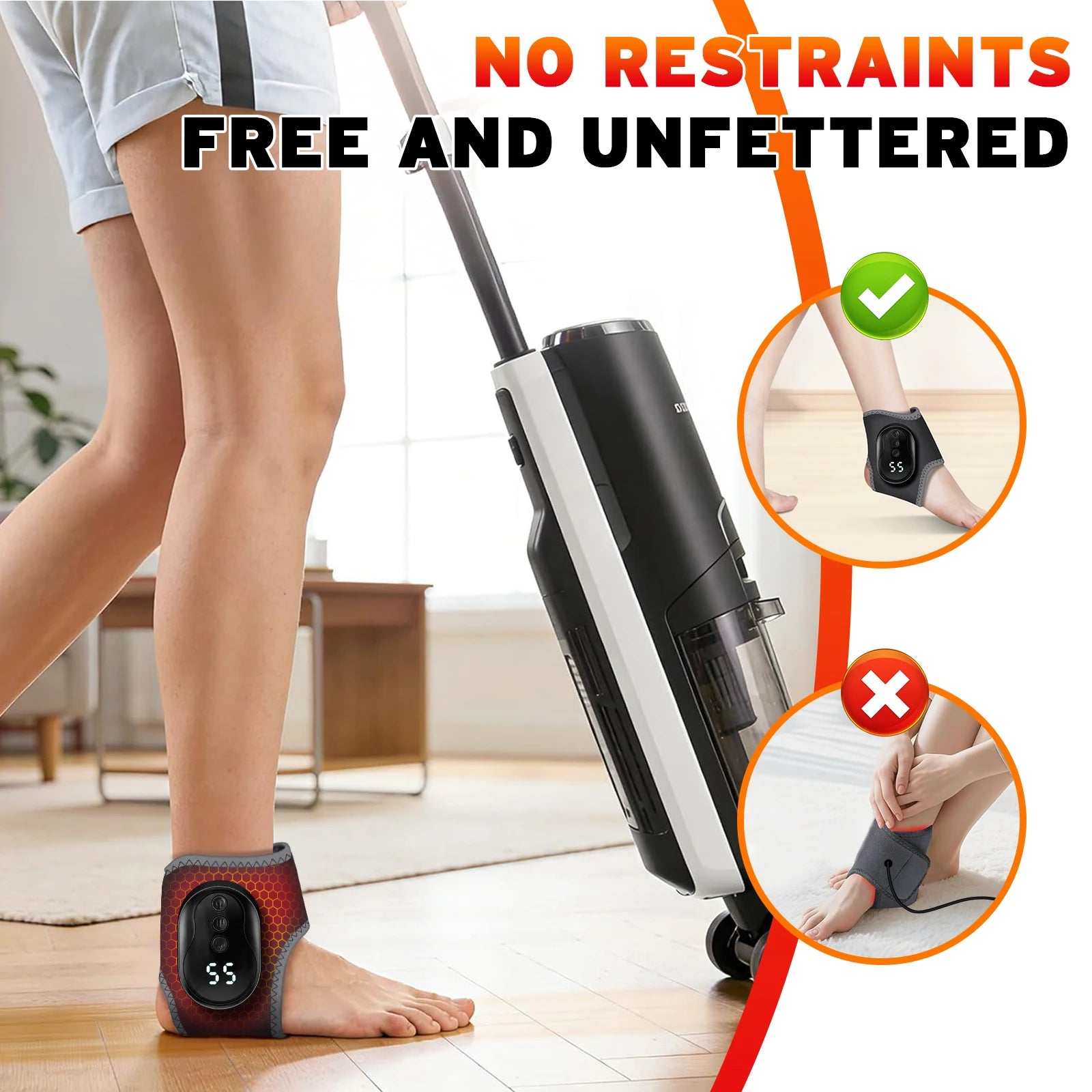 Vibration Ankle & Wrist Massager Wrap for Joint Pain Relief & Muscle Recovery - 3