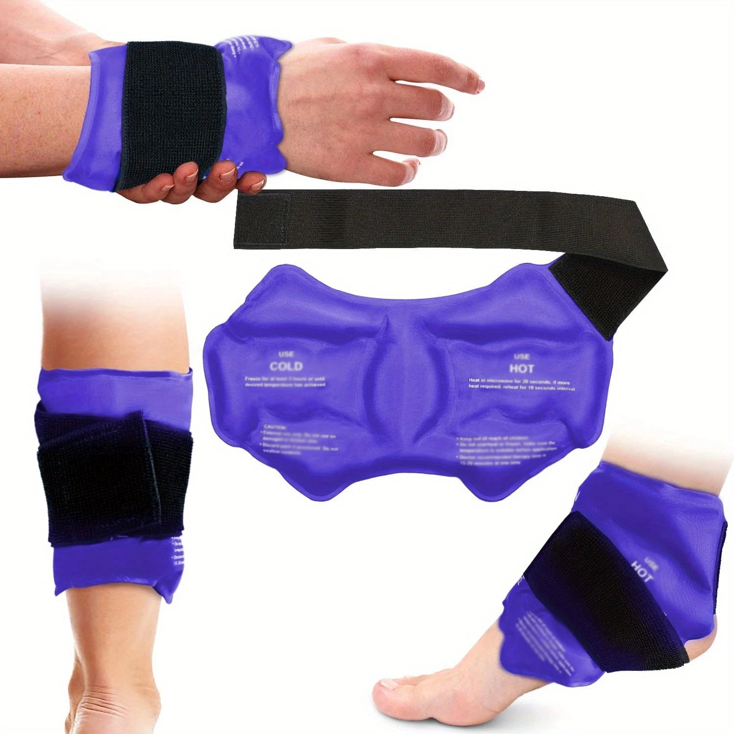Ankle Ice Pack Wrap for Sports Injuries - Hot & Cold Therapy Support - 1