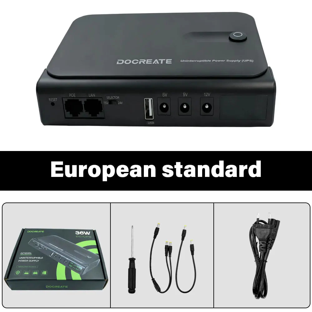 Mini Portable UPS Backup Power Supply for WiFi Routers & Security Cameras