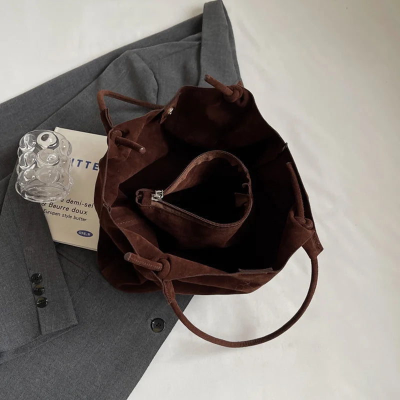 Luxury Retro Suede Tote