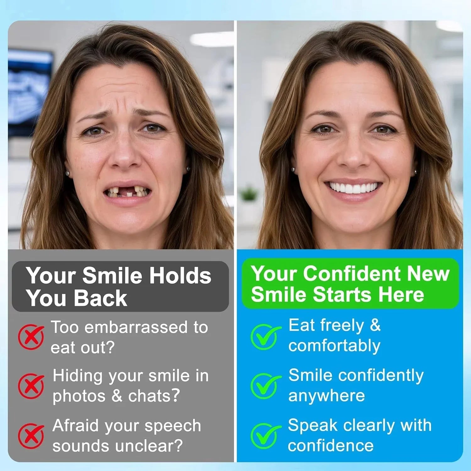 Instant Snap-On Smile Veneers – Custom Fit Reusable Cosmetic Teeth Restoration - 8