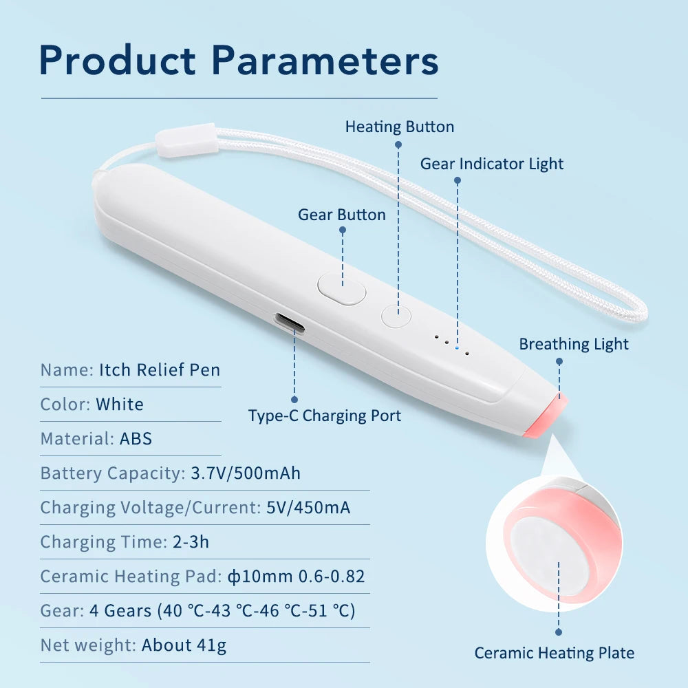 Electronic Insect Bite Itch Relief Pen - Portable Thermal Pulse Healing Tool