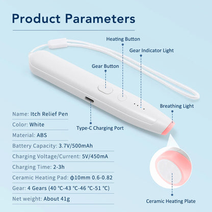 Electronic Insect Bite Itch Relief Pen - Portable Thermal Pulse Healing Tool