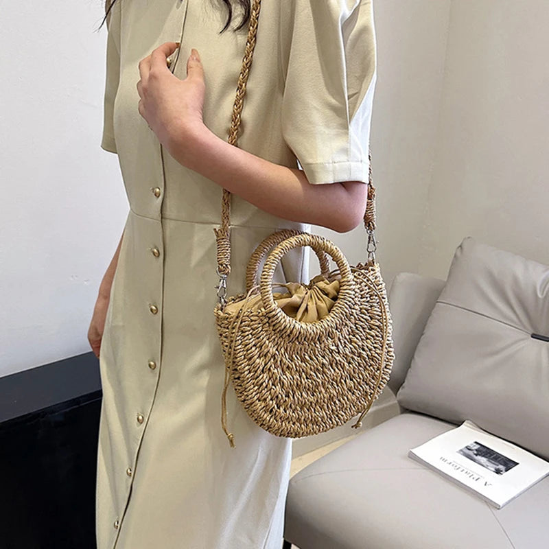 Luxury Woven Half-Moon Bag