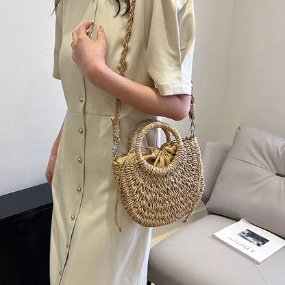 Luxury Woven Half-Moon Bag