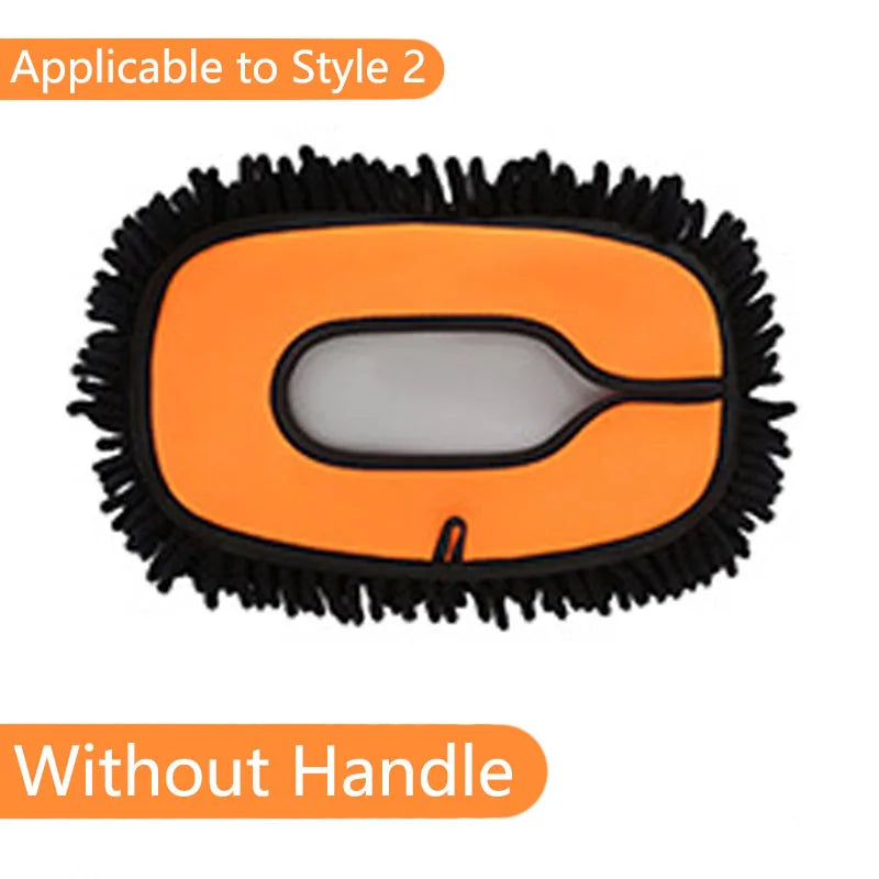 Telescoping Car Wash Mop with Curved Handle & Rotating Head - 36
