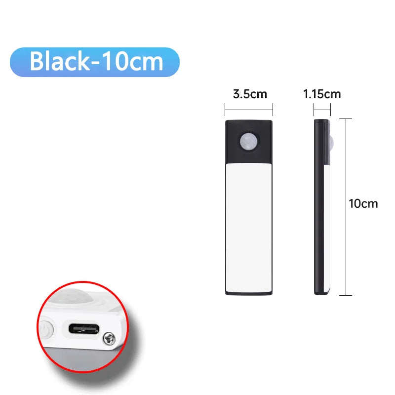 Ultra-Thin Magnetic LED Motion Sensor Cabinet Light - Type-C Rechargeable & Dimmable - 24