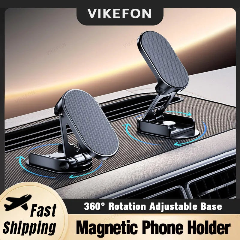 Magnetic 360° Rotating Car Phone Mount - Universal Dashboard GPS Holder - 1