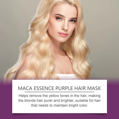 Purple Toning Hair Mask & Shampoo Set for Blonde Hair Repair & Color Protection