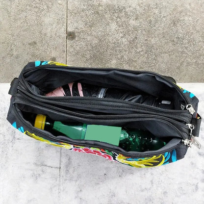 Luxury Embroidered Floral Nylon Bag