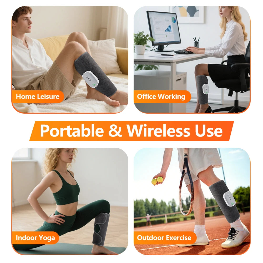 Wireless Air Compression Calf Massager for Leg Pain Relief & Circulation