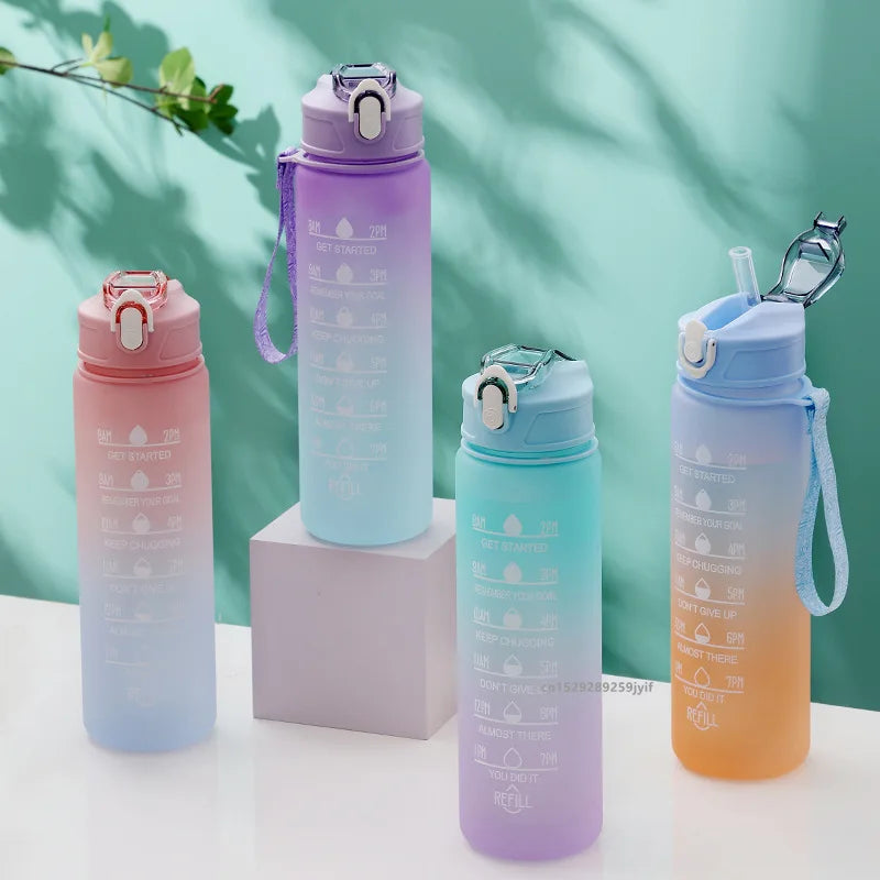 Motivational 750ml Sports Water Bottle - Leak-Proof & Portable Fitness Cup