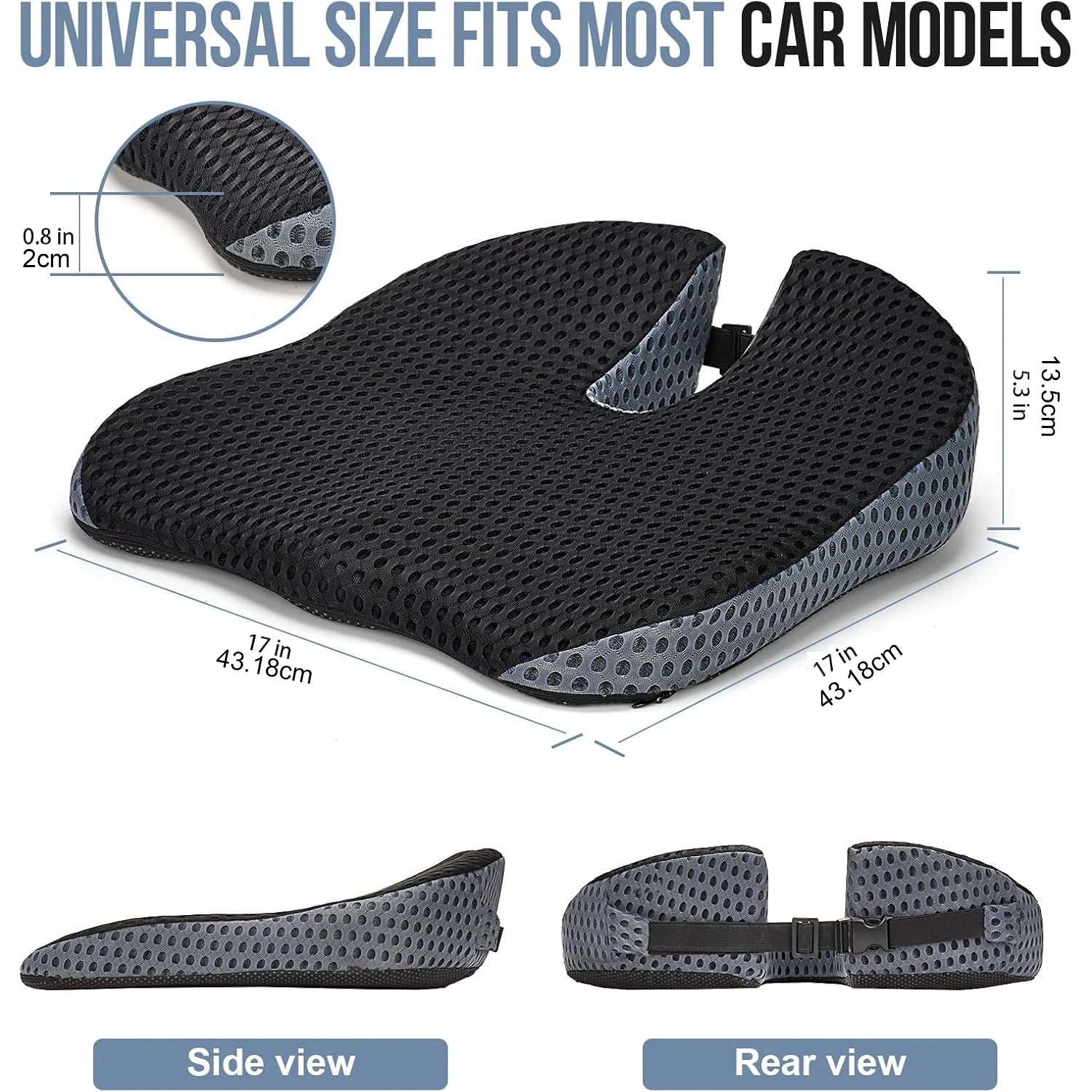 Memory Foam Car Wedge Seat Cushion for Driving & Posture Support - 6