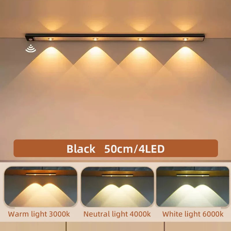 Ultra-Thin Motion Sensor Cabinet Light - Rechargeable Dimmable LED Under Counter Lighting - 21