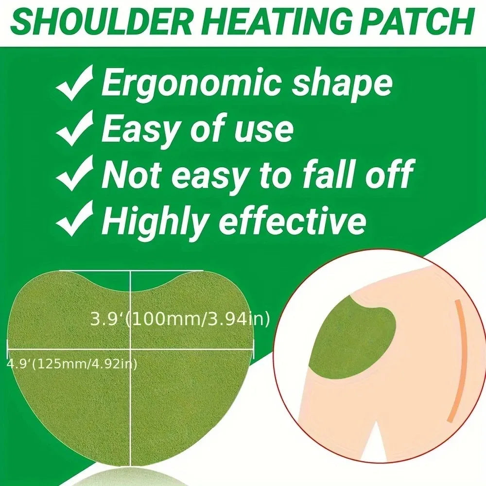 Pain Relief Warming Neck & Shoulder Patches - Long Lasting Herbal Heat Patch - 4
