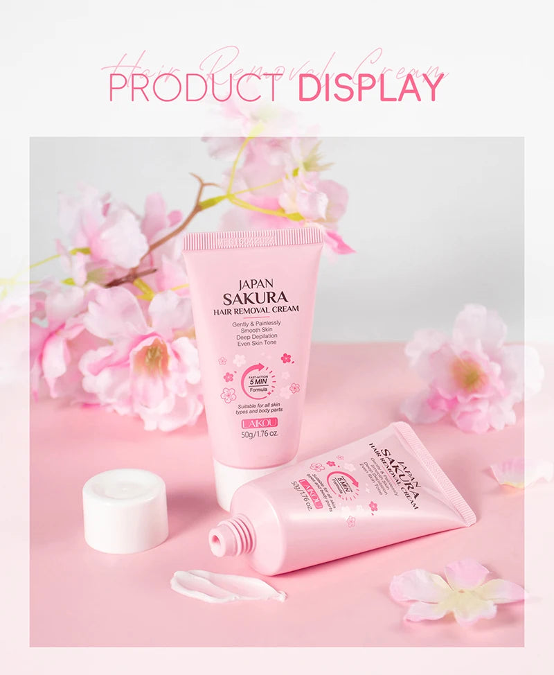 Japan Sakura Painless Hair Removal Cream for Smooth Silky Skin