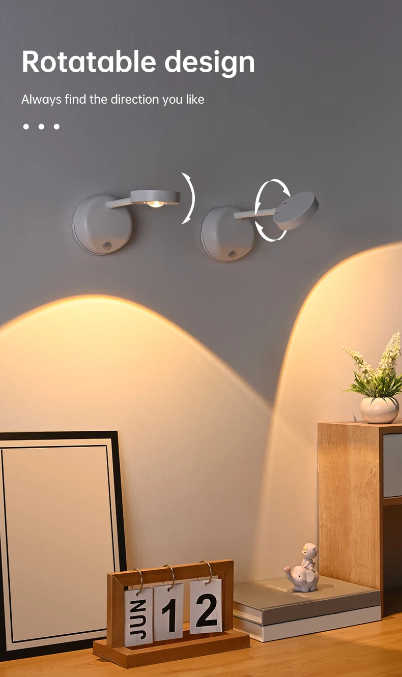 Dimmable Wireless Motion Sensor LED Wall Sconce - Rechargeable Picture Light & Art Spotlight
