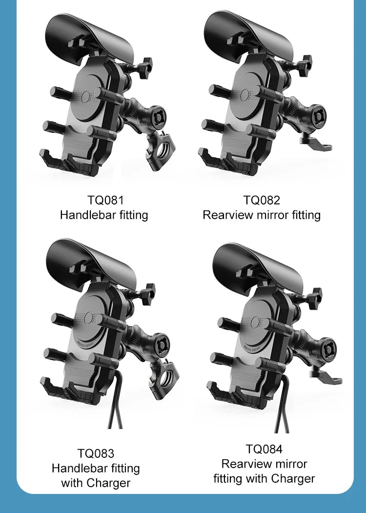 Motorcycle Phone Mount with 15W Wireless & 30W USB-C Fast Charger - 18
