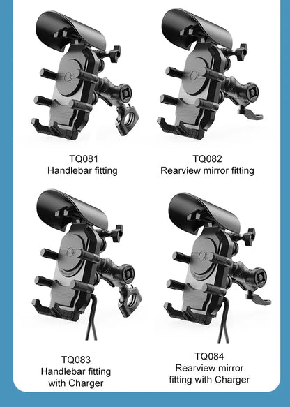 Motorcycle Phone Mount with 15W Wireless & 30W USB-C Fast Charger