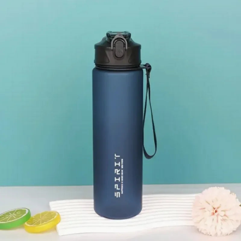 Motivational 750ml Sports Water Bottle with Time Marker & Leak-Proof Straw