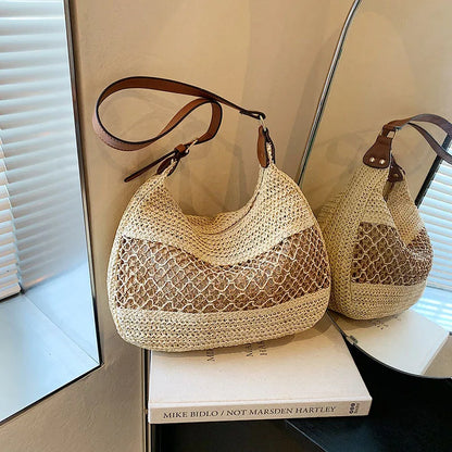 Luxury Woven Straw Beach Tote