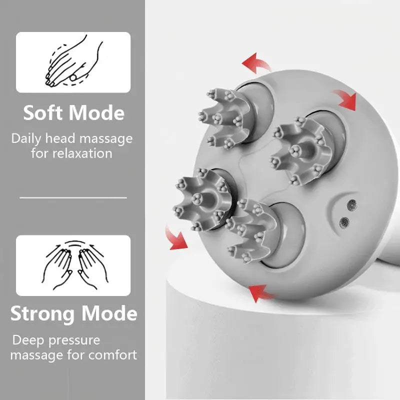 Electric Scalp Massager - Portable Waterproof Head & Body Kneading Device - 10