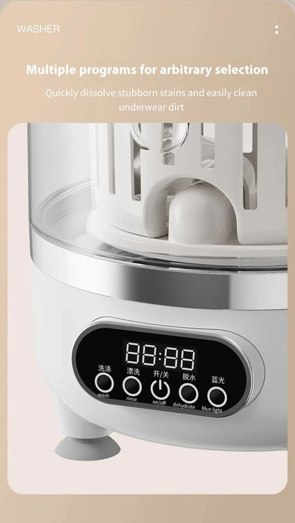 3L Portable Mini Washing Machine for Socks & Underwear | USB-C