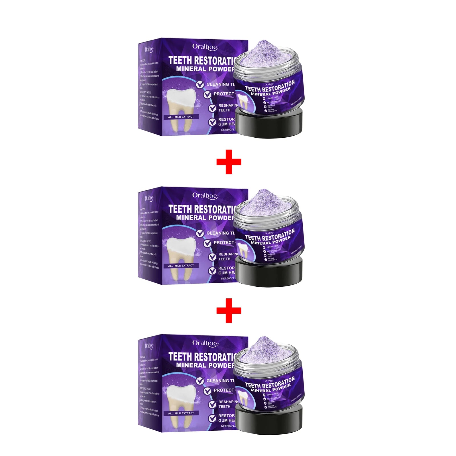 Purple Teeth Whitening Powder - Deep Stain Removal & Enamel Repair Formula - 13
