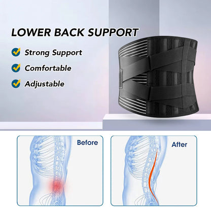 Adjustable Lumbar Support Belt - Orthopedic Back Brace for Pain Relief