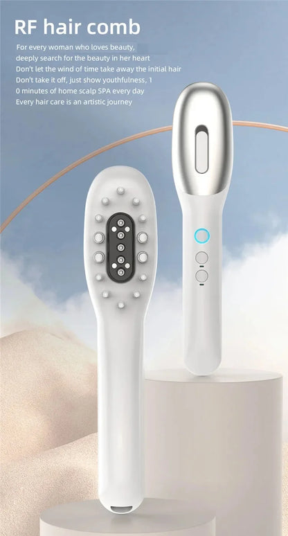 Electric Scalp Massager Comb with LED Light & Hair Oil Applicator
