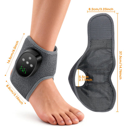 Wireless Heated Ankle & Foot Massager with Vibration Therapy for Pain Relief