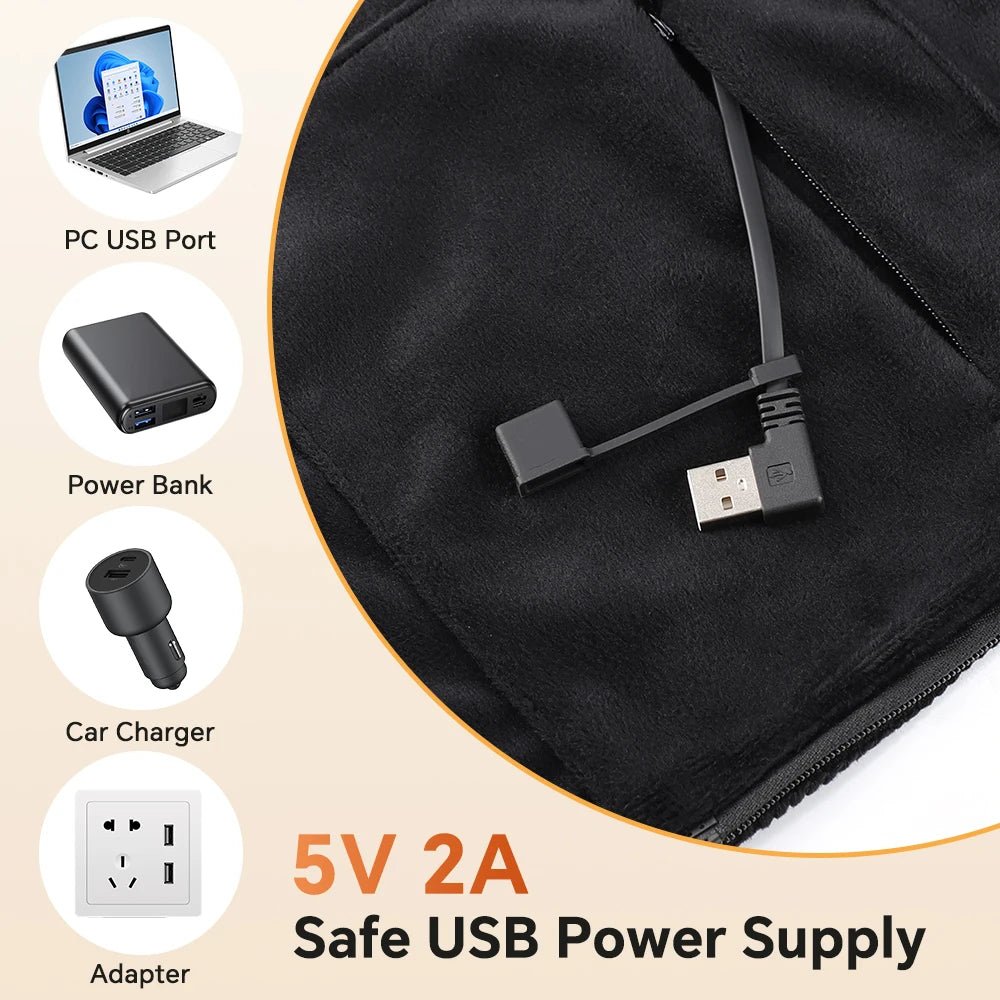 Graphene Heated Hooded Wearable Shawl Blanket with 3 Adjustable Temperature Settings
