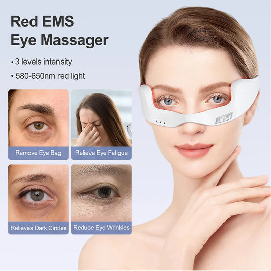 Electric EMS Red Light Eye Massager for Fatigue & Wrinkles