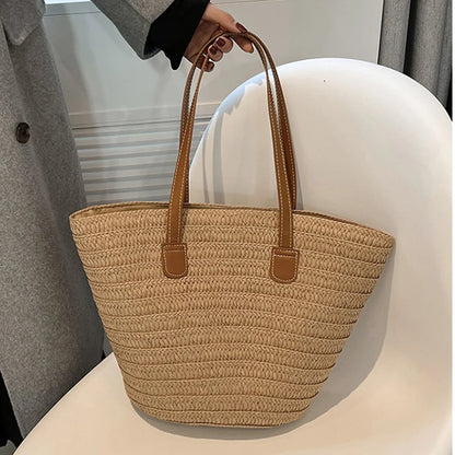 Luxury Bohemian Knitted Straw Tote