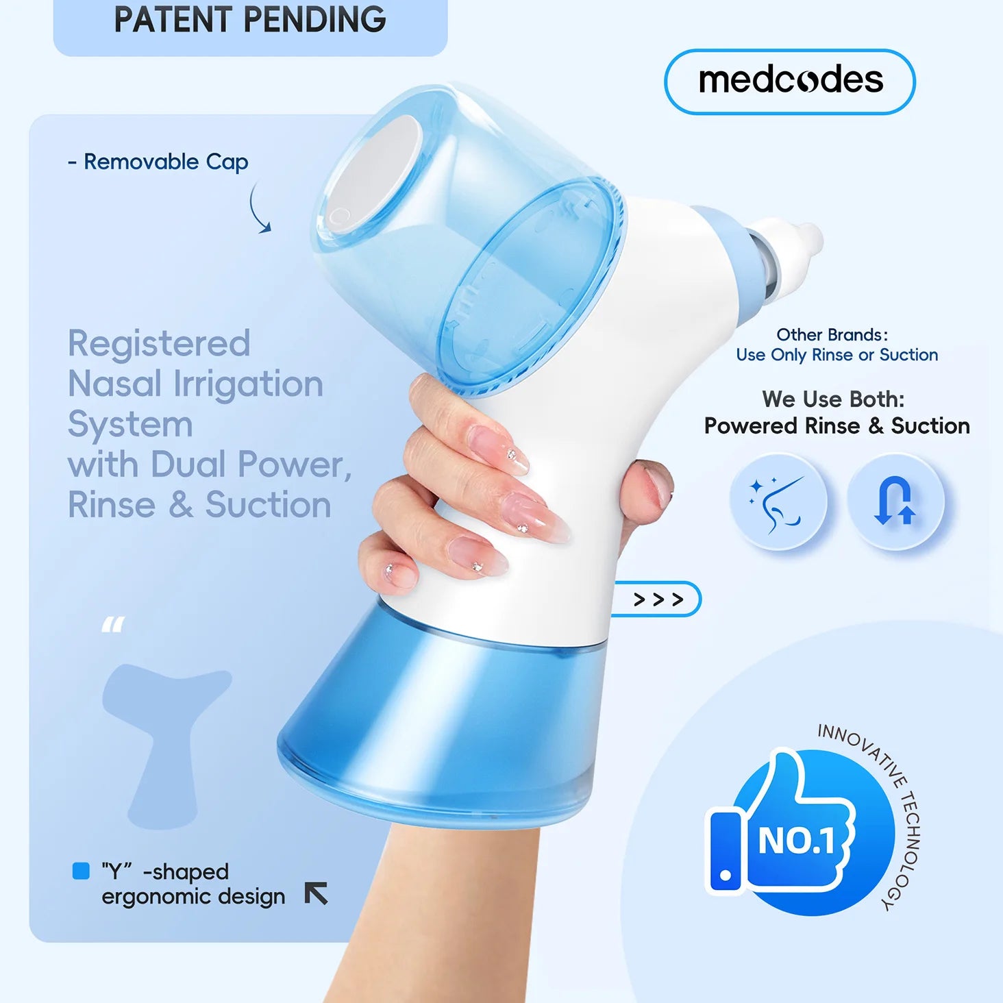 Electric Nasal Irrigation System - Automatic Sinus Rinse & Nose Cleaner - 16