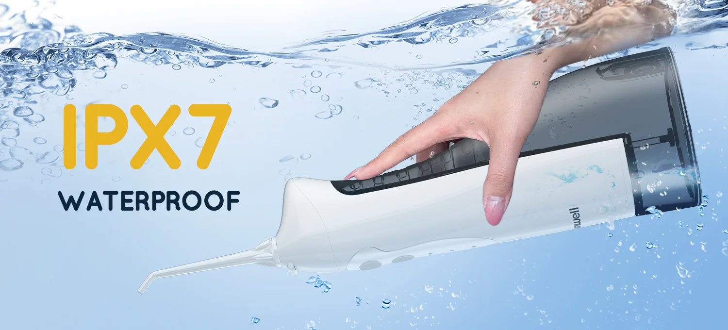 Portable Cordless Water Flosser with 300ml Tank and 6 Replacement Nozzle Tips - 11